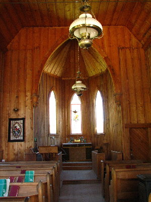 picture of wooden church inside