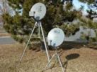 pic of two portable satellite dishes