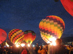 pic of three glowing balloons